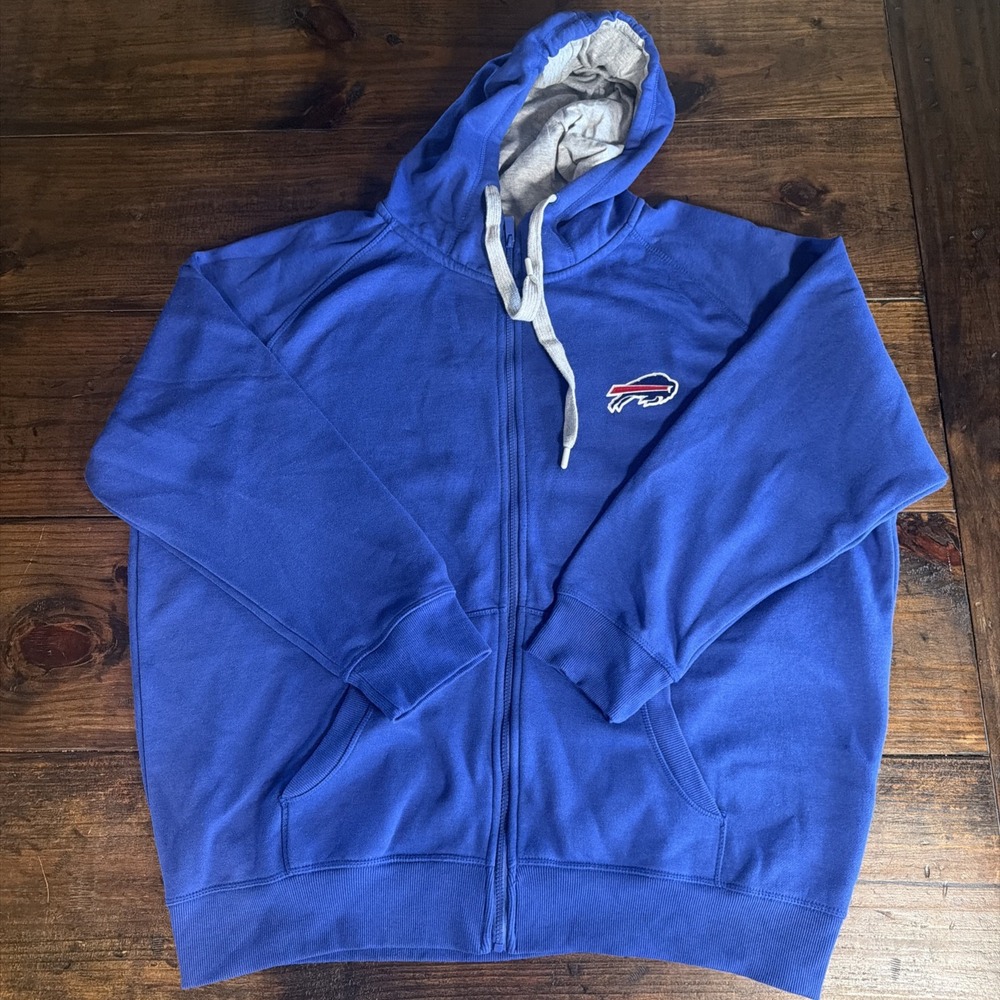 Buffalo Bills Antigua Hoodie Mens 3XL Blue Full Zip NFL Embroidered Logo